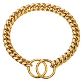 Pet Supplies Stainless Steel Drag Chain Double Ring (Option: Gold-65cm)